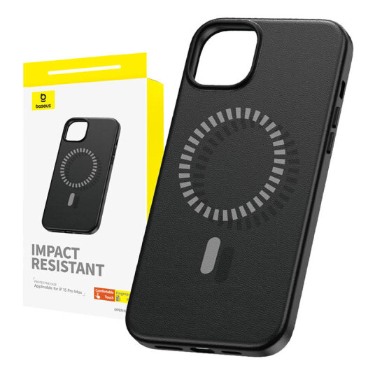 Baseus Fauxther Magnetisk Deksel til iPhone 15 Pro Max - Svart Baseus Fauxther Magnetisk Deksel til iPhone 15 Pro Max - Svart