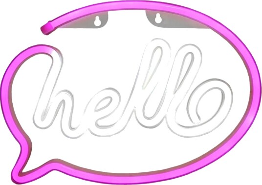 Manta SNL08PKT Style Neon Vegglampe Rosa/Hvit Hello Manta SNL08PKT Style Neon Vegglampe Rosa/Hvit Hello