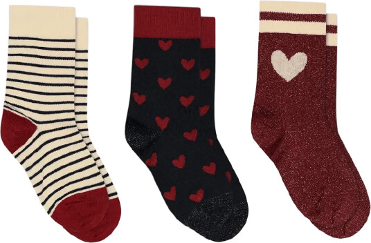 mp Denmark Maja Socks 3 Pack Red 29/32 mp Denmark Maja Socks 3 Pack Red 29/32