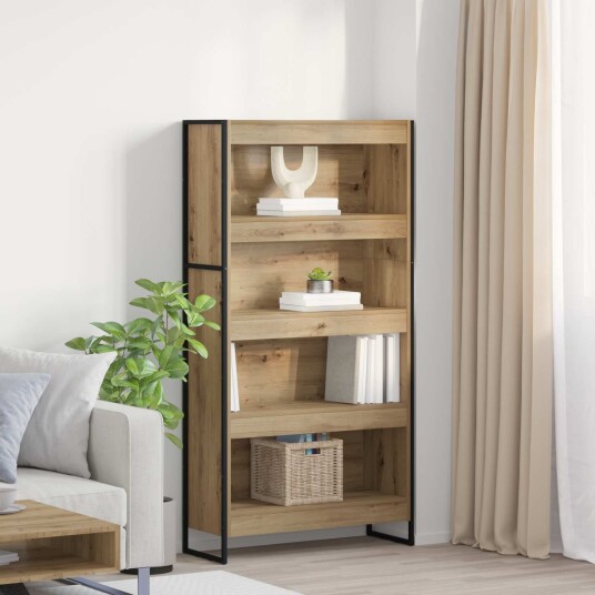 Bokskap 2 pcs Kunstnerisk Eik 80 x 30 x 155 cm Konstruert tre