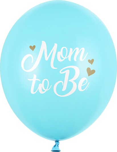 PartyDeco Ballonger Mom To Be Lyseblå - 50-pakning