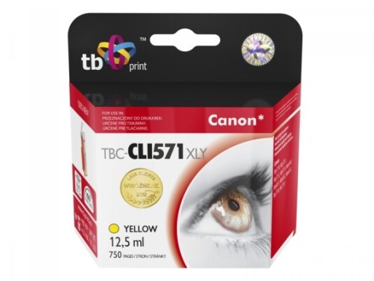 Tb - 12.5 Ml - Gul - Kompatibel - Blekkpatron (Alternativ For: Canon Cli-571Xl) - For Canon Pixma Ts5051 Ts5053 Ts5055 Ts6050 Ts6051 Ts6052 Ts8051 Ts8052 Ts9050 Ts9055