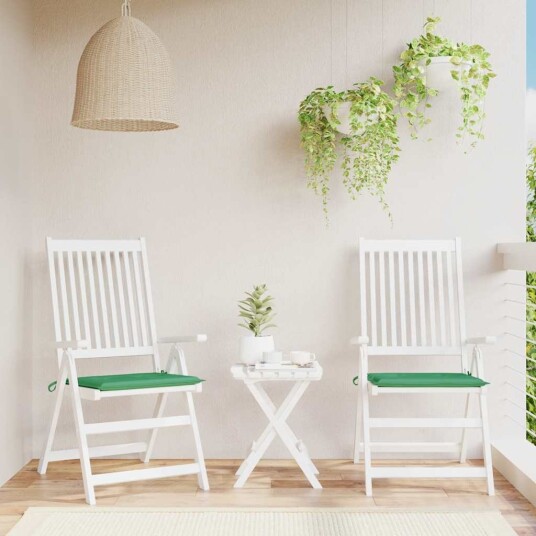 vidaXL Utendørs stolputer 2 stk grønn 40x40x4 cm oxfordstoff