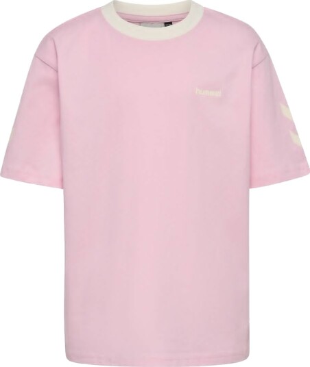 Hummel T skjorte   hmlJR Loose Chevron   Roseate skestork   Hummel   11 12 år (146 152)   T skjorte Beige Rosa