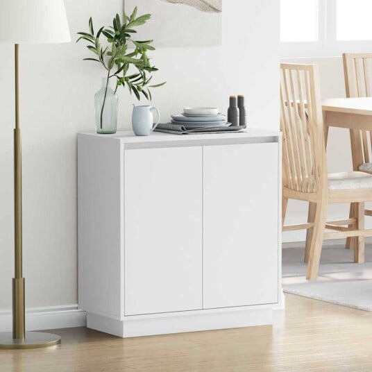 LED Sideboard i Hvit 71x34.5x75 cm Laget av Konstruert Tre LED Sideboard i Hvit 71x34.5x75 cm Laget av Konstruert Tre