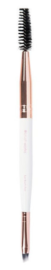 Brushworks Double Ended Brow Brush -White & Gold Brushworks Double Ended Brow Brush -White & Gold