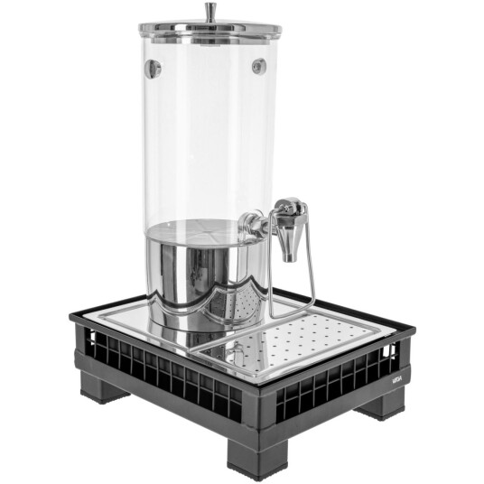 VEGA Drikkedispenser komplett Portland enkel GN 1/2; Størrelse GN 1/2, 35.2x29x53 cm (LxBxH); Antrasitt/Transparent; Rektangulær