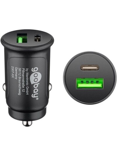 Pro 30W USB-C PD Hurtiglader for Bil - Dual-USB Mobillader