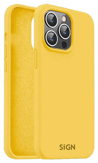 SiGN Liquid Silikon deksel for iPhone 15 Pro Max Gul