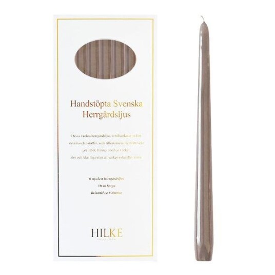 Hilke Herregårdslys 30 cm 6 stk lin glans
