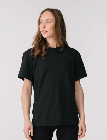 Girlfriend Collective Reset Relaxed Workout Tee   Black   XXL