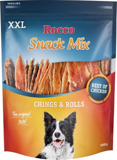 Rocco Xxl Snack-Mix Chicken Mix Rolls + Chings Kyllingbryst 2 X 1 kg