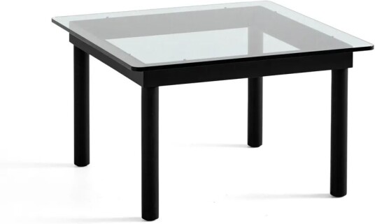 HAY Kofi sofabord Black oak clear glass 60 cm