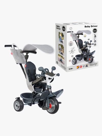 Smoby Baby Driver Trehjulssykkel Plus Grå Smoby Baby Driver Trehjulssykkel Plus Grå