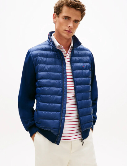Tommy Hilfiger Mix Media Ess Rwb Stand Collar Navy M Tommy Hilfiger Mix Media Ess Rwb Stand Collar Navy M