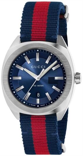 Gucci Herreklokke YA142304 Blå/Tekstil Ø41 mm