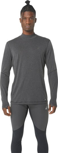 ASICS Metarun Mock Neck Langermet Løpe T skjorte Herre Grå/Svart L ASICS Metarun Mock Neck Langermet Løpe T skjorte Herre Grå/Svart L
