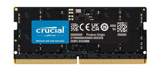 Crucial 16 GB DDR5 SO-DIMM 4800 MHz RAM - C40 Uten ECC Crucial 16 GB DDR5 SO-DIMM 4800 MHz RAM - C40 Uten ECC