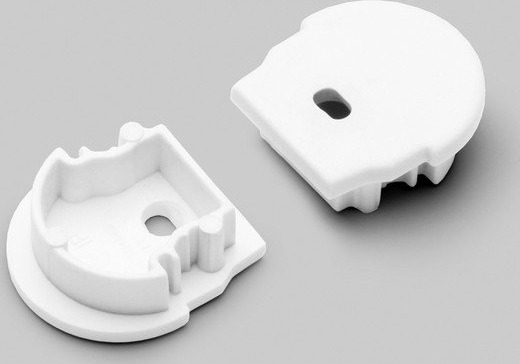 Topmet 1 stk. Endestykke UNI12 D Med hull hvit Topmet 1 stk. Endestykke UNI12 D Med hull hvit