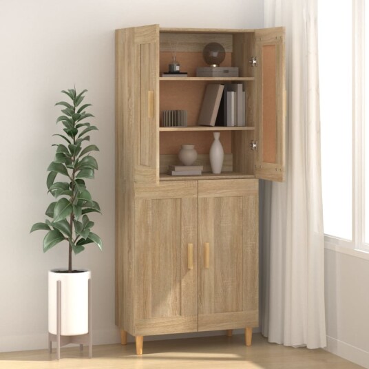 vidaXL Skjenk sonoma eik 69,5x34x90 cm konstruert tre