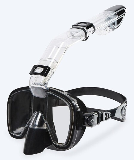 Watery Full face snorkelmaske for barn - Pearl - Svart