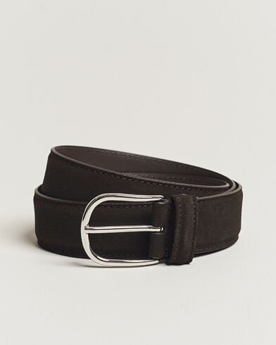 Anderson's Suede 3,5 cm Belt Dark Brown
