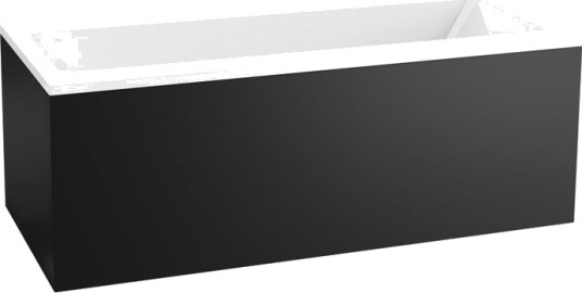 Badekar Vikingbad Kvadrat Duo Med Panel Sort Matt 180cm