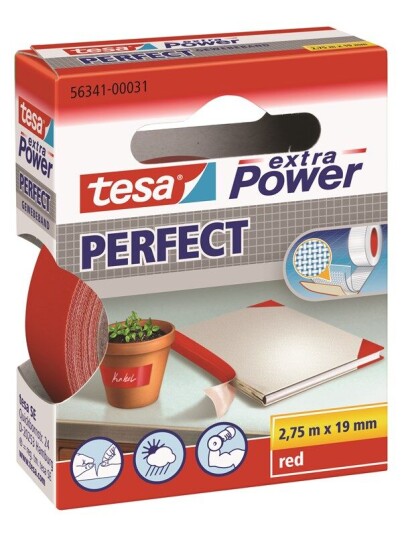 tesa Cloth Tape extra Power Perfect 2.75m x 19mm Rød