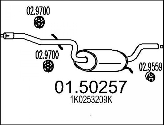 Midtre lydpotte MTS 01.50257 Midtre lydpotte MTS 01.50257