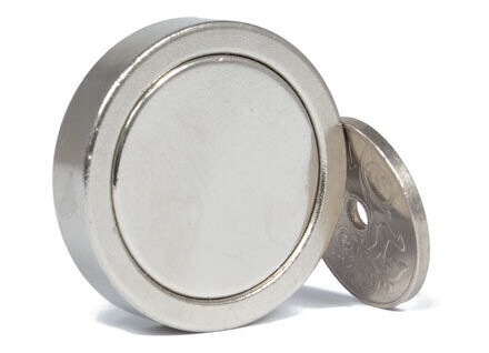 SuperMagneter Robust Pottemagnet Ø 32 X 7 Mm   Neodymium   Løftekraft 28 Kg
