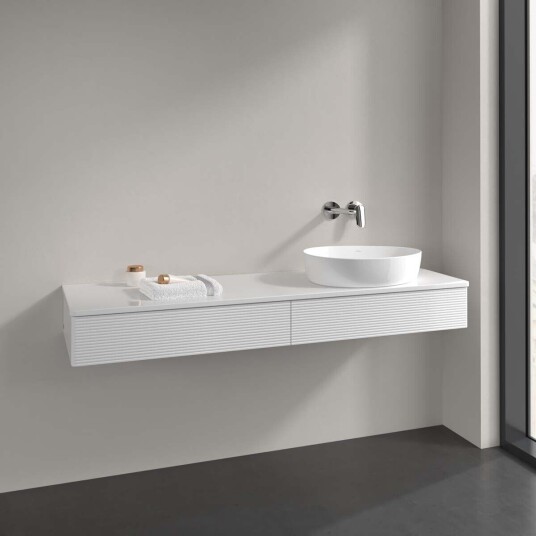 Villeroy & Boch Antao Servantskap med 2 skuffer 160x50x19 cm u/lys Hvit Høyglans