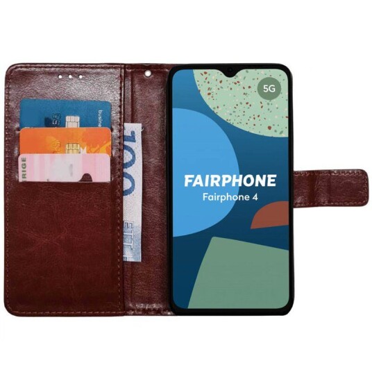 Caseonline Mobil Lommebok 3-Kort Fairphone 4 - Brun
