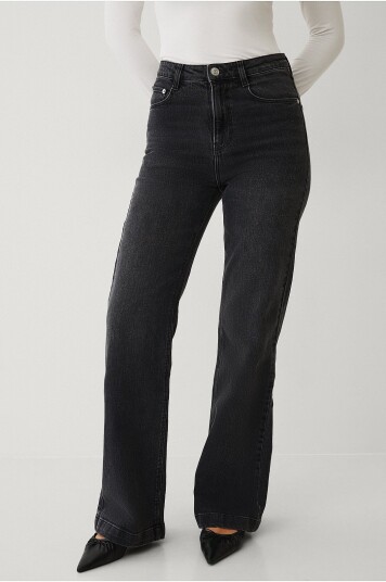Ellos Collection Utsvingte jeans Utsvingte med høy midje Grå