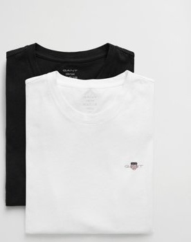2-Pack t-skjorter med rund hals til ungdom BLACK / WHITE 134/140