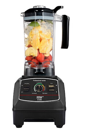 Raw X1500 Powerblender 2,0HK 1,2L Svart – Høy ytelse med 30.000 rpm og 6 kniver
