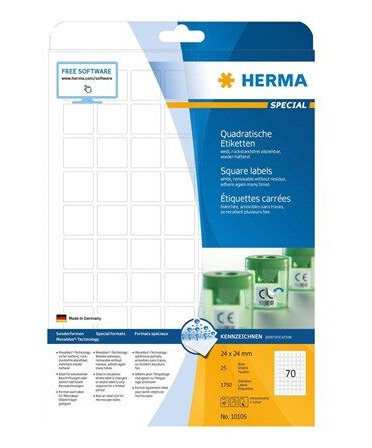 HERMA labels - matte - 1750 label(s) - 24 x 24 mm