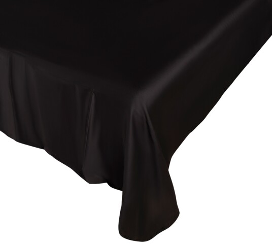 Borg Living Glatt laken - Svart - 100% Bomullssateng - By Night - 150x250 cm