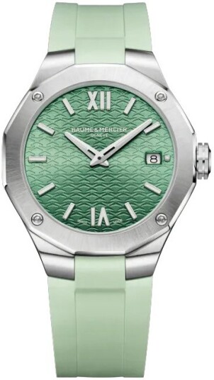 Baume & Mercier Dameklokke M0A10611 Riviera Grønn/Gummi Ø36 mm