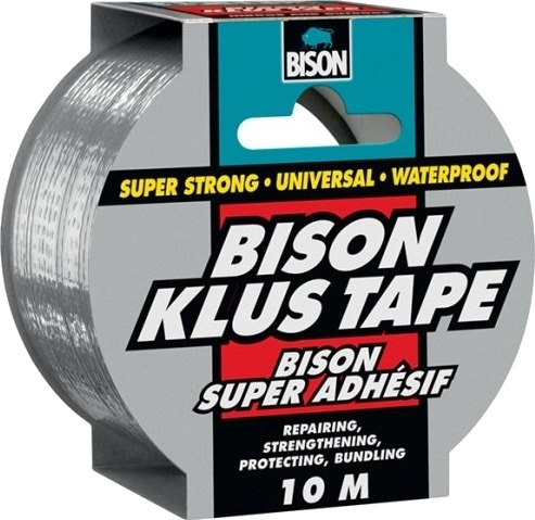 Bison, Gaffatape Grå, Heavy Duty, 10M,