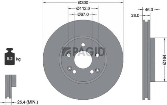 PAGID 54060NHC Bremseskive PAGID 54060NHC Bremseskive