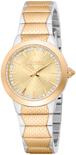 Just Cavalli Dameklokke JC1L335M0045 Animalier Gull/Gulltonet stål