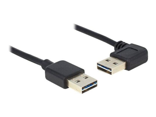 Delock USB 2.0 Kabel 1m med Hankontakt - Vinklet Svart