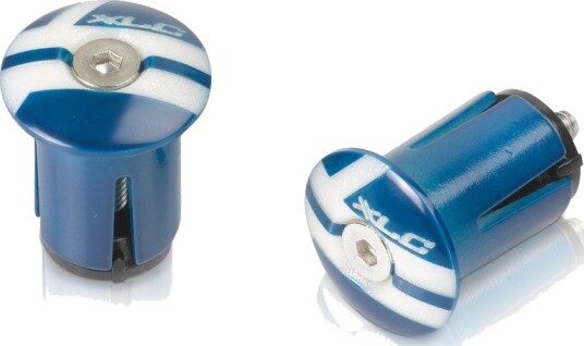 XLC styreplugger blå/hvit med låsebolt