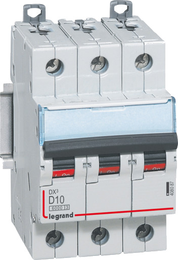 Legrand Automatsikring DX3 D 2A 3P, 3M, 6/10kA
