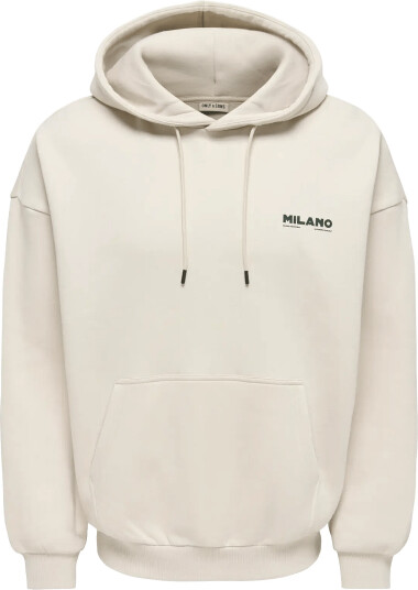ONLY & SONS Onsceres Milano Ovz Ls Hoodie Sweat Vd Cream XXL