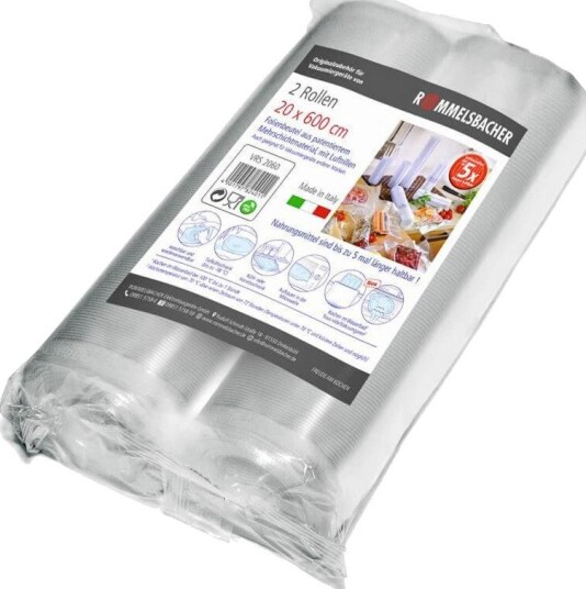 Rommelsbacher VRS 2060 vakuumrull - 20 cm x 6 m, transparent, 2 pk.