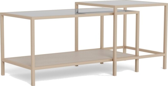 Hasslevik salongbord 90 cm - Klar/grå