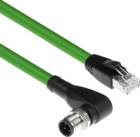 Sensorkabel M12d 4 Pins Hann Rettvinklet Til Rj45 Hann Superflex Xtreme Tpe Skjermet 3 M Act Industrial Sc4561