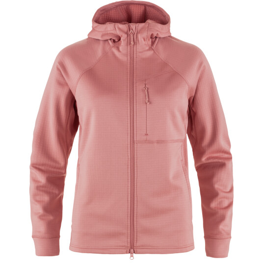 Fjellreven Women's Abisko Grid Fleece Hoodie Dusty Rose XS Fjellreven Women's Abisko Grid Fleece Hoodie Dusty Rose XS