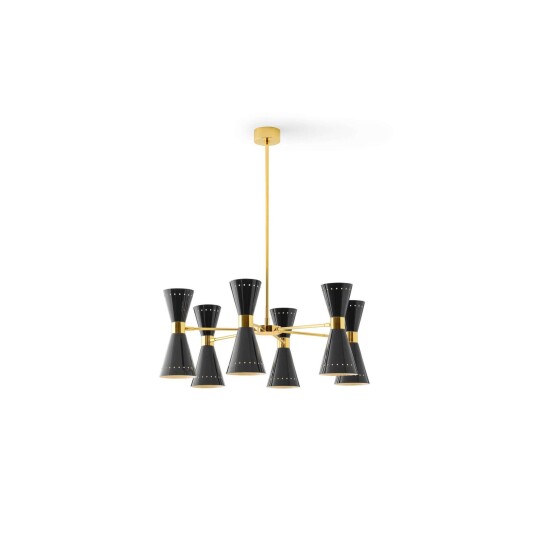 Stilnovo Megafono Taklampe 12 Gull/ Sort/Elfenben